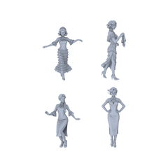 Yao's Studio LYTR128 S Scale Republic of China Style Female Miniature Set Retro Dancer & Qipao Figurines for Sand Table Scenes 1set 3D Printed Resin Model Kit by SSMODEL