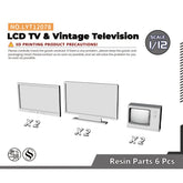 Yao's Studio LYT078 Miniature Factory Building Military Car Railroad Track Accessory Props Diorama Scenery Miniature Modern Wall Mounted LCD TV old-type Television TV
