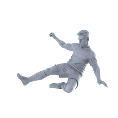 Detail view of Yao's Studio LYTR267 Unpainted Miniature Soccer Players 6-Pack for Diorama & Hobby Painting Miniatures Diorama Resin Figures Model
