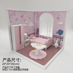LYTP121012 1/12 Sweet Room Sugar Cube Chamber Series 1/12 Scale 3D Printed DIY Miniature Dollhouse For BJD & Obitsu Dolls Desktop Display