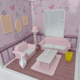 LYTP121014 1/12 Sweet Study Room Sugar Cube Chamber Series 1/12 Scale 3D Printed DIY Miniature Dollhouse For BJD & Obitsu Dolls Desktop Display