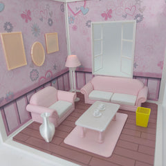LYTP121014 1/12 Sweet Study Room Sugar Cube Chamber Series 1/12 Scale 3D Printed DIY Miniature Dollhouse For BJD & Obitsu Dolls Desktop Display