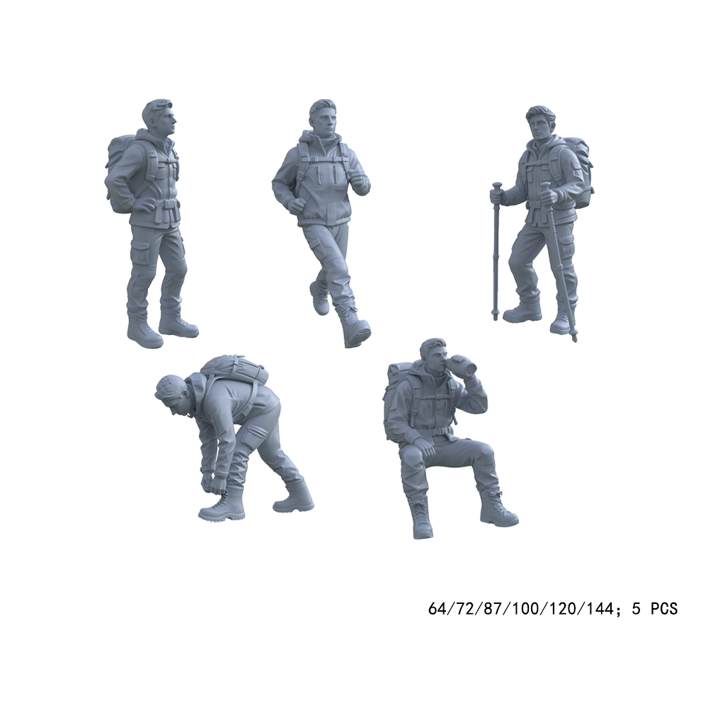 Yao's Studio LYTR003 Ultra-Realistic Mountain Climber Resin Figurines Set of 5 ¨C Dynamic Poses with Professional Gear Details. Perfect for Outdoor Adventure Displays & Enthusiast Collections 1set 3D Printed Resin Model Kit by SSMODEL