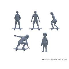 Yao's Studio LYTR008 5Pcs Skateboarder Miniature Figures Scale Resin Model Kits for Street Style Diorama & Scene Decor 1set 3D Printed Resin Model Kit by SSMODEL
