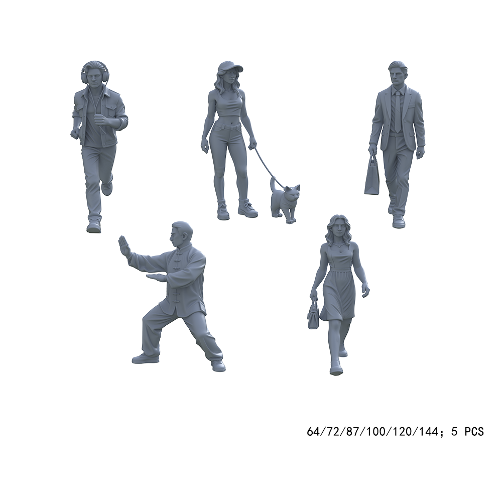 Yao's Studio LYTR009 5Pcs Urban Life Miniature Figures Scale Resin Model Kits for Daily Scene Diorama & Decor 1set 3D Printed Resin Model Kit by SSMODEL