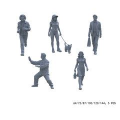 Yao's Studio LYTR009 5Pcs Urban Life Miniature Figures Scale Resin Model Kits for Daily Scene Diorama & Decor 1set 3D Printed Resin Model Kit by SSMODEL