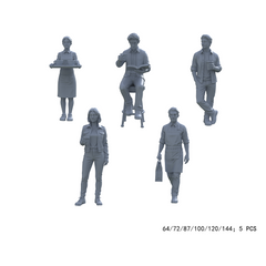 Yao's Studio LYTR010 5Pcs Caf¨¦ Life Miniature Figures Resin Model Kits for Coffee Shop Diorama & Decor 1set 3D Printed Resin Model Kit by SSMODEL