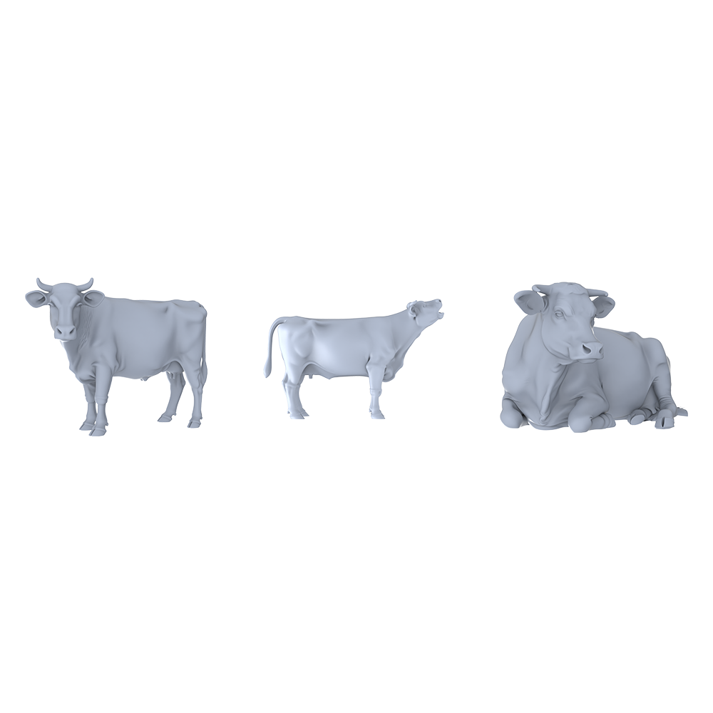 Yao's Studio LYTR053 Ranch Cow Scene Resin Miniature Model 3-Piece Set - Cow Figures Unpainted DIY Model Painting Ranch Scene Decor 1set 3D Printed Resin Model Kit by SSMODEL