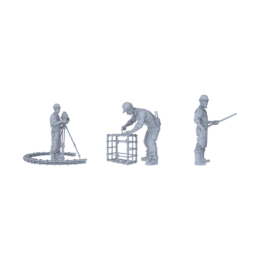 Yao's Studio LYTR118 Engineering Surveying & Construction Scene Resin Miniature Model 3-Figure Set - Engineering Technicians Unpainted DIY Model Painting Engineering Scene Decor 1set 3D Printed Resin Model Kit by SSMODEL
