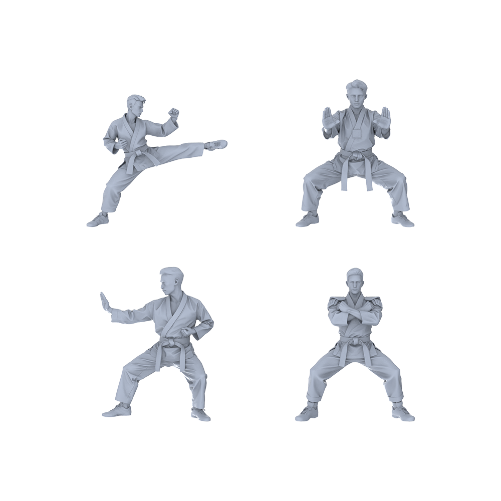 MRY-SFW LYTR150B Modern Martial Arts Male Single in Horse Stance 1pc 3D Printed Resin Model Kit by SSMODEL