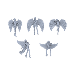 MRY-SFW LYTR151B Modern Elegant Female Single with Angel Wings 1pc 3D Printed Resin Model Kit by SSMODEL