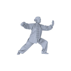 Detail view of Yao's Studio LYTR153 Tai Chi Practitioners Resin Miniature Model 4-Figure Set, Unpainted Elderly Tai Chi Figures, DIY Painting Wellness Scene Decoration Miniatures Diorama Resin Figures Model