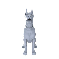 Detail view of Yao's Studio LYTR154 Doberman Pinscher Resin Miniature Model 3-Figure Set, Unpainted Pet Dog Figures, DIY Painting Scene Decoration Miniatures Diorama Resin Figures Model