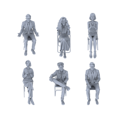Yao's Studio LYTR159 Mahjong Scene Seated Characters Resin Miniature Model 6-Figure Set, Unpainted Chess And Card Leisure Figures, DIY Painting Scene Decoration Miniatures Diorama Resin Figures 3D Printed Resin Model Kit by SSMODEL