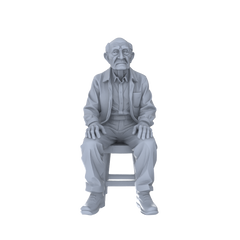 Detail view of Yao's Studio LYTR256 Unpainted Miniature Seated Casual 4-Piece Set Ideal for Diorama & Sand Table Customization Miniatures Diorama Resin Figures Model