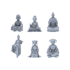 Yao's Studio LYTR045 Chinese Ancient School Scene Resin Miniature Model 6-Figure Set 3D Printed Resin Model Kit by SSMODEL
