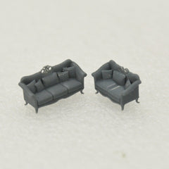 Yao's Studio LYTS011 Miniature Factory Building Military Car Railroad Track Accessory Props Diorama Scenery European Magnificent Style Living Room Sofa Classic French Furniture