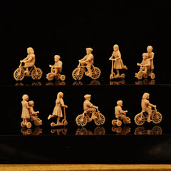Miniature Model World War II European Cycling Child 6-Person Group Small Soldier White Model LSSNO239 1/35/48/64/72/87/100/144