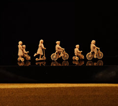 Miniature Model World War II European Cycling Child 6-Person Group Small Soldier White Model LSSNO239 1/35/48/64/72/87/100/144