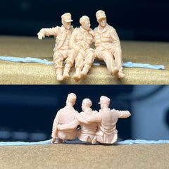 World War II vehicle-mounted soldier crew of 3 LSSNO60 1/35/48/64/72/87/100/144