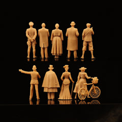 Miniature Model World War II European Civilian 9-Person Small Soldier White Model LSSNO240 1/35/48/64/72/87/100/144