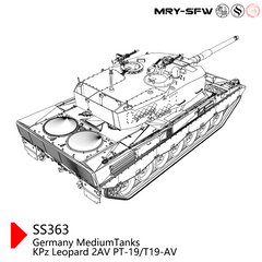 Detail view of SSMODEL 363 Military Model Kit Germany Medium Tank KPz Leopard 2AV PT-19/T19-AV Model