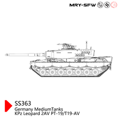 SSMODEL 363 Military Model Kit Germany Medium Tank KPz Leopard 2AV PT-19/T19-AV
