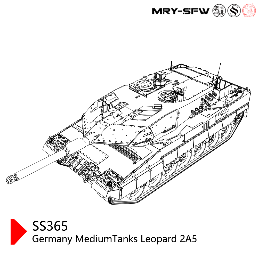 SSMODEL 365 Military Model Kit Germany Leopard 2A5 Medium Tank 3D Printed Resin Model Kit by SSMODEL