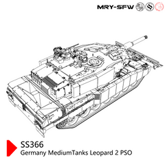 SSMODEL 366 Military Model Kit Germany Leopard 2 Medium Tank PSO