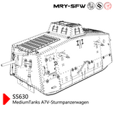 SSMODEL SS630 Military Model Kit Germany MediumTanks A7V-Sturmpanzerwagen