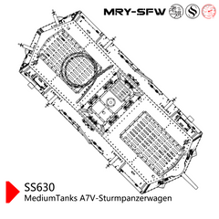 SSMODEL SS630 Military Model Kit Germany MediumTanks A7V-Sturmpanzerwagen