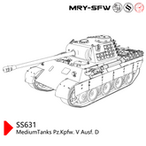 SSMODEL SS631 Military Model Kit Germany MediumTanks Pz.Kpfw. V Ausf. D