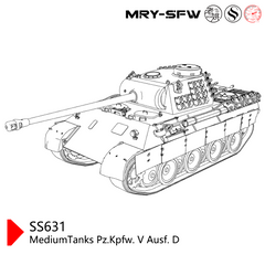 SSMODEL SS631 Military Model Kit Germany MediumTanks Pz.Kpfw. V Ausf. D 3D Printed Resin Model Kit by SSMODEL