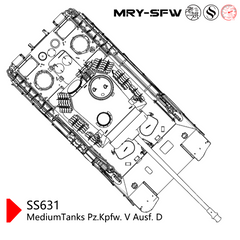 Detail view of SSMODEL SS631 Military Model Kit Germany MediumTanks Pz.Kpfw. V Ausf. D Model