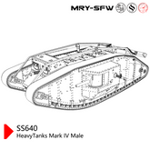 SSMODEL SS640 Military Model Kit Great Britain HeavyTanks Mark IV Male