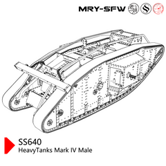 Detail view of SSMODEL SS640 Military Model Kit Great Britain HeavyTanks Mark IV Male Model