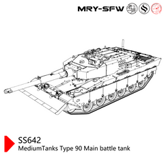 SSMODEL SS642 Military Model Kit Japan MediumTanks Type 90 Main Battle Tank 3D Printed Resin Model Kit by SSMODEL