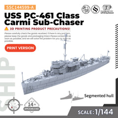SSMODEL 599 Military Warship Model Kit US Navy PC-461 Class Carmi Sub-Chaser