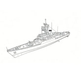 SSC148S Military Model IR Bayandor Class Frigate Full Hull