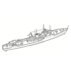 SSC151 Military Model INS Blackwood Class Frigate Water Line