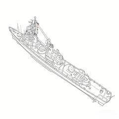 SSC153S Military Model USS DDG-2 Charles F. Adams Destroyer Full Hull