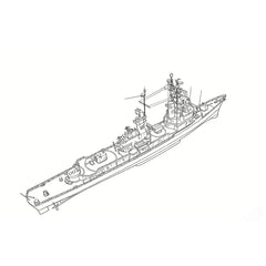 SSC154 Military Model FRG L¨¹tjens Class Destroyer Water Line