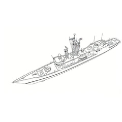 SSC155S Military Model USS FFG-7 Oliver Hazard Perry Class Frigate Full Hull