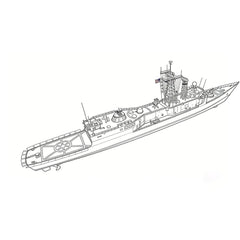 SSC155 Military Model USS FFG-7 Oliver Hazard Perry Class Frigate Water Line