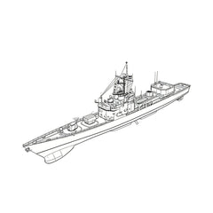 SSC158 Military Model USS DE-1040 Garcia Class Frigate Water Line