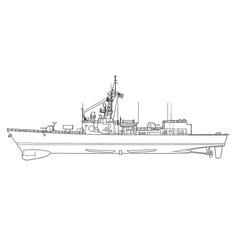 SSC158S Military Model USS DE-1040 Garcia Class Frigate Full Hull