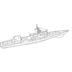 SSC158S Military Model USS DE-1040 Garcia Class Frigate Full Hull