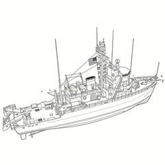 SSC160S Military Model USS Aggressive CLass Minesweeper Full Hull
