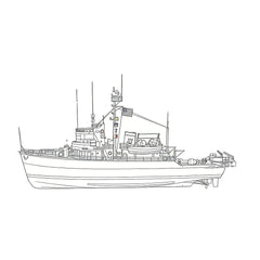 SSC160 Military Model USS Aggressive CLass Minesweeper Water Line