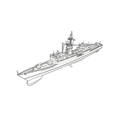 SSC163 Military Model USS Knox Class Frigate Water Line